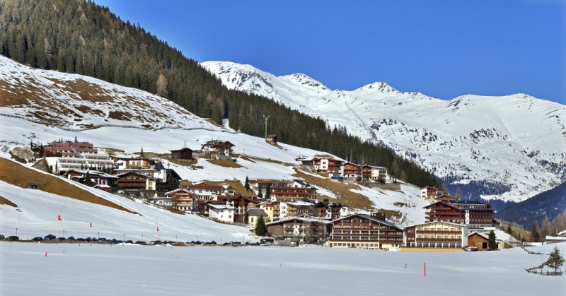 Hintertux ski resort in Zillertal Alps in Austria