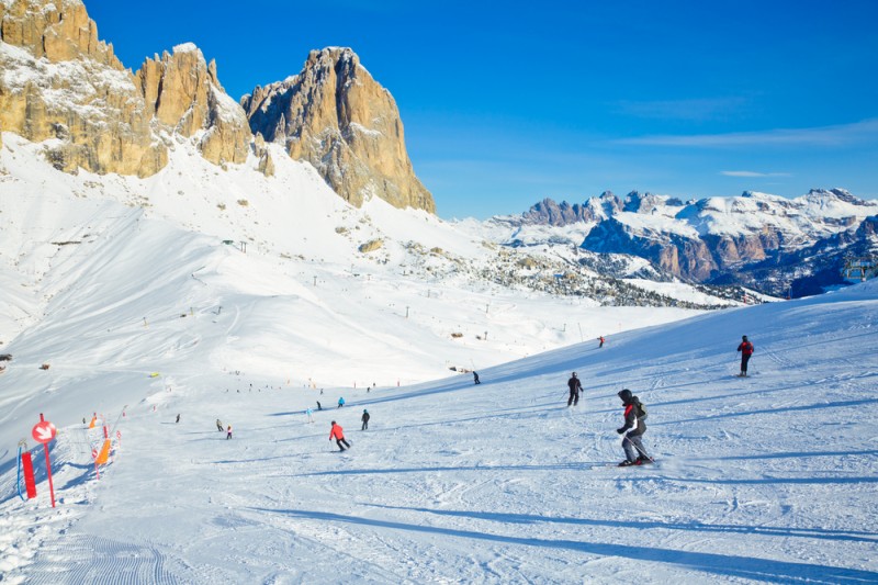 Val Di Fassa ski resort in Italy