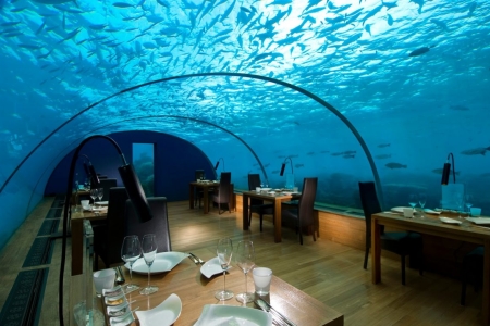 Подводный ресторан Ихта на атолле Рагалифинолу, Мальдивские острова